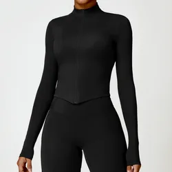 Women's Long Sleeve Fitness & Yoga Top - Ideal for Outdoor Running and Gym Workouts (Premium black)