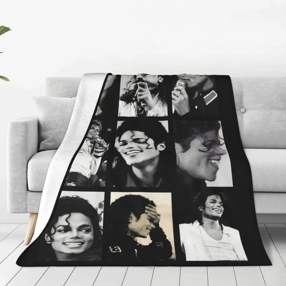 MJ M-Michaels Pop Singer Blanket J-Jacksons Photo Camping Flannel Throw Blanket Warm Soft Couch Chair Sofa Bed Bedspread Gift