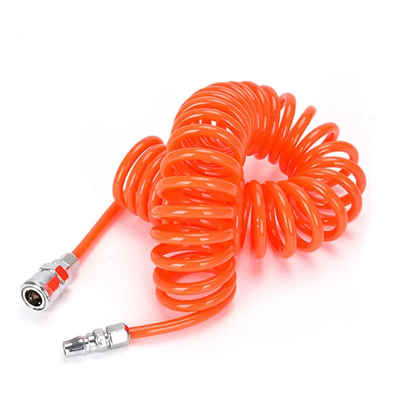 Tubo de manguera de compresor de aire de poliuretano PU, herramienta de aire  Flexible con conector PP20, tubo espiral de resorte para herramienta de aire  de compresor, 6M/9M