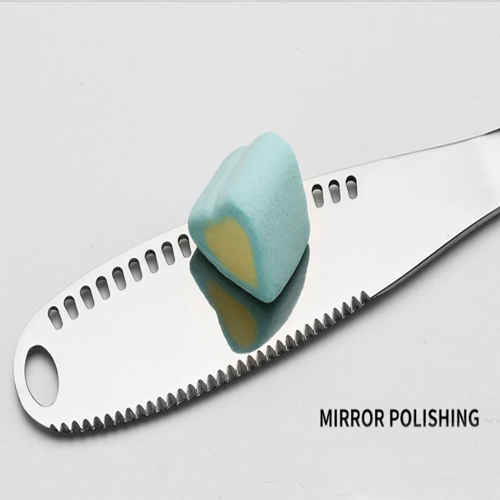 Description Picture 4 of itemButter Knife Multi-Function 2 Sizes Colorful with Hole Cheese Grater Cutter Jam Creative Mirror Finish Easy To Clean Baking Tool