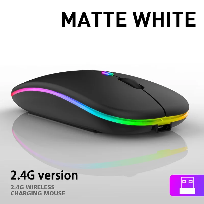 Wireless Mouse RGB Rechargeable Bluetooth Mouse 2.4G Silent Mause Ergonomic Mini Mouse USB Optical Mice For PC laptop Computer 