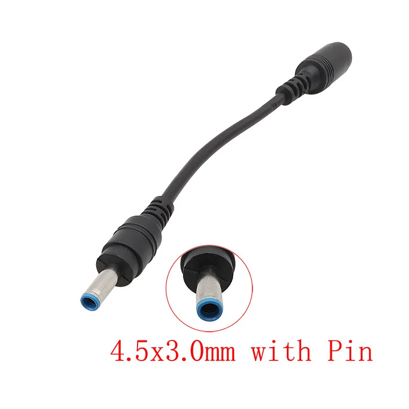 HP 노트북 충전용 DC 전원 어댑터, 핀 수 플러그 전원 와이어 케이블 커넥터, 암 7.4x5.0mm 잭, 4.5x3.0mm, 1 개