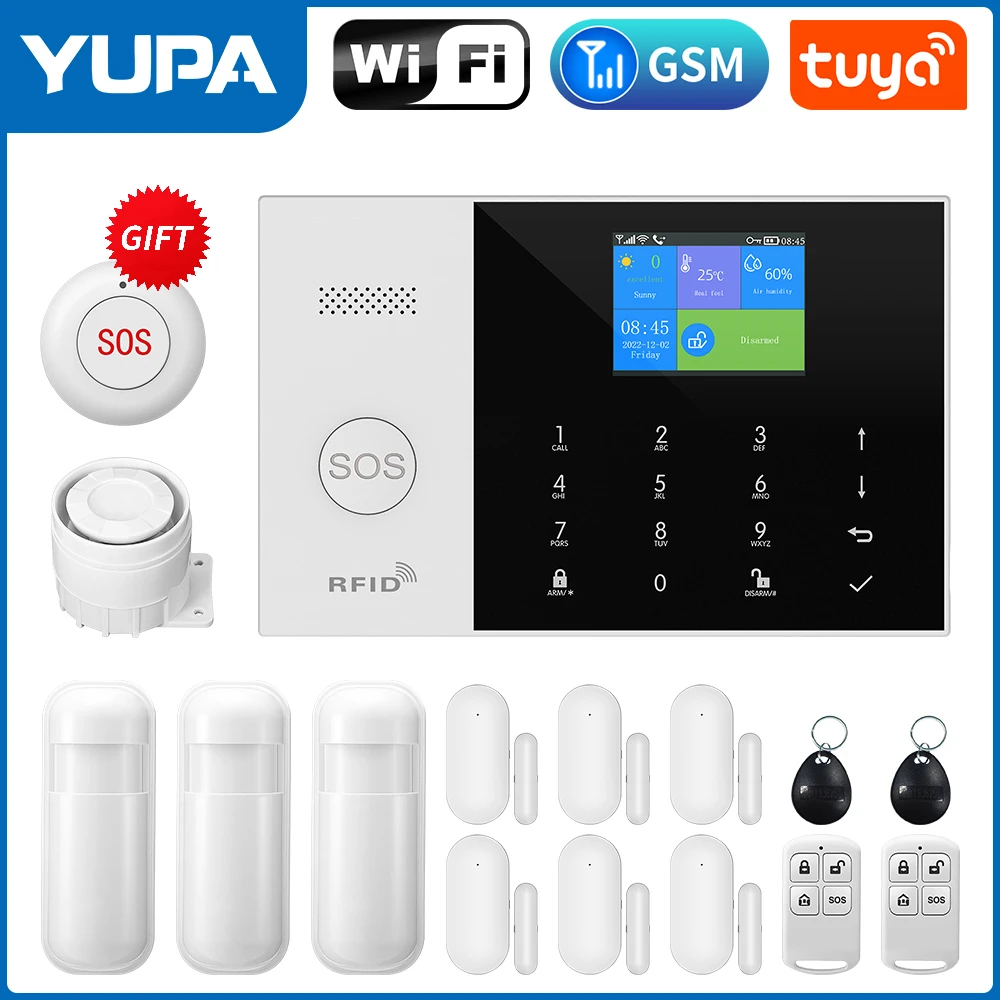 Système d'alarme de sécurité GSM WiFi Wolf Guard Tuya Smart Home 4G Système d'alarme sans fil prenant en charge Alexa et Google Ifttt 3G - Chine Tuya Smart Home 4G GSM WiFi