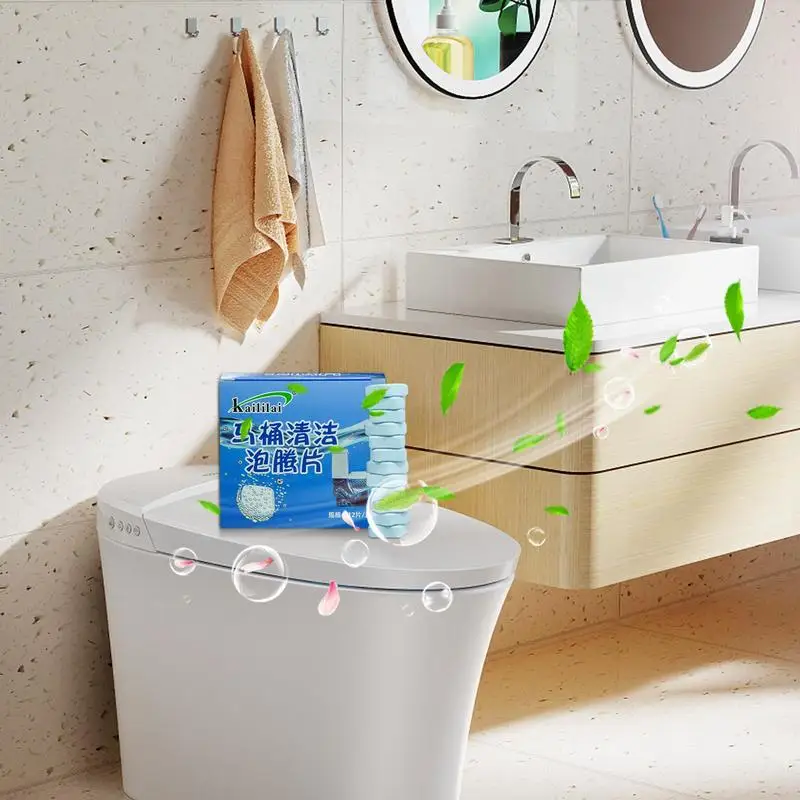 Automatic Toilet Bowl Cleaner Concentrated Toilet Cleaning Tablets Bathroom Cleaners for Tank And Bowl 12Pcs