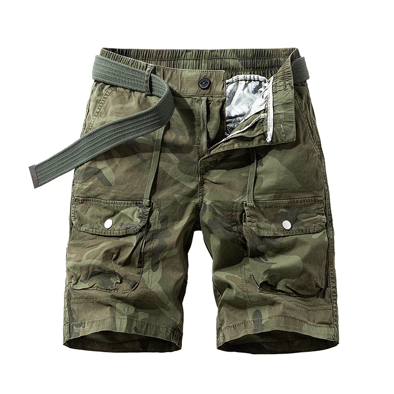 Outdoor Fifth Pants Men's Summer Jungle Camouflage Workwear Shorts Multi-Pocket Straight Leisure Climbing Middle Pants