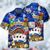 Casino Poker Dice Pattern Beach Shirt For Men Money 3D Printed Hawaiian Shirts Holiday Short Sleeve Lapel Top Loose Women Blouse 2