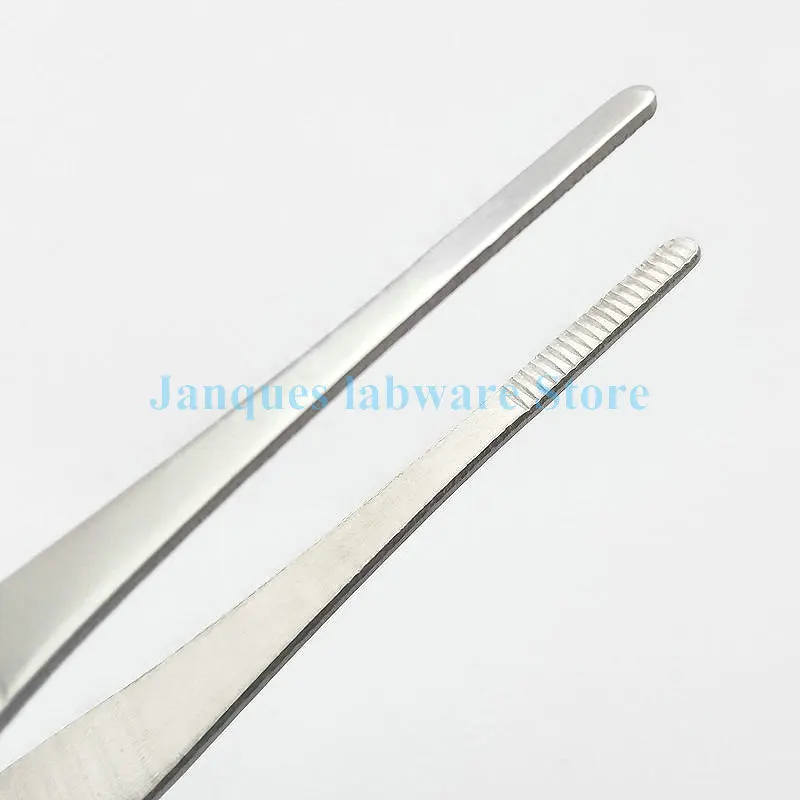 Laboratory Stainless Steel Round Tip Tweezers with Tooth length  12.5/14/16/18/20/25/30cm Used as a Medical Experimental Tool