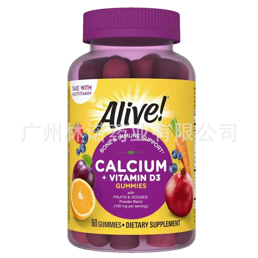 

Alive Premium Calcium + D3 Gummies|for Adults,Kids,60 Co unt