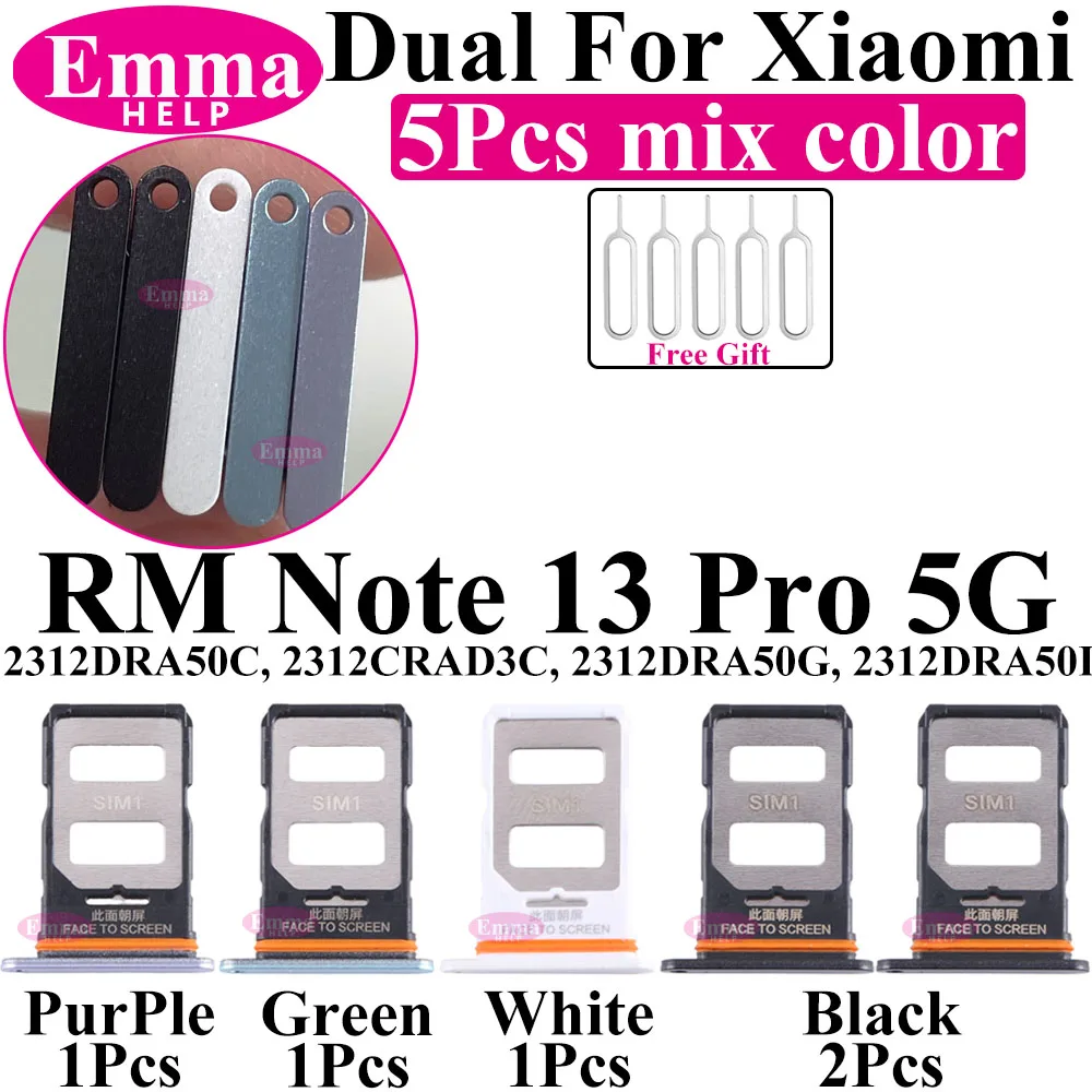 Xiaomi Redmi Note 13 4G – Tiroir Carte SIM De Remplacement – Noir