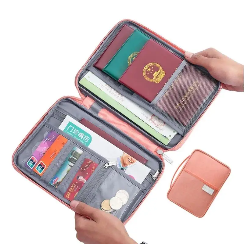 1PC 휴대용 여행 비행기 가방, 비즈니스 여행 여권 가방, 다기능 문서 저장 가방 보관 가방