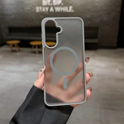 Matte Transparent Magnetic Shockproof Silicone Phone Case for Galaxy A07 (Gray)