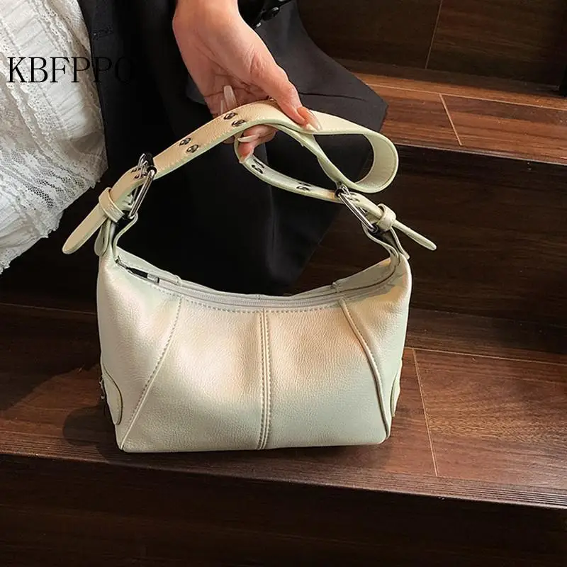 

Новая простая универсальная сумка на одно плечо, специальная дизайнерская нишевая дизайнерская сумочка для пельменей, модная женская сумка из искусственной кожи с нитью для шитья в машине