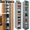 Hanging Shoe Organizer Non-woven Shoe Storage Shelf 10-Layer Foldable Hanging Shoe Rack Space Saving for Home Bedroom Closet 1
