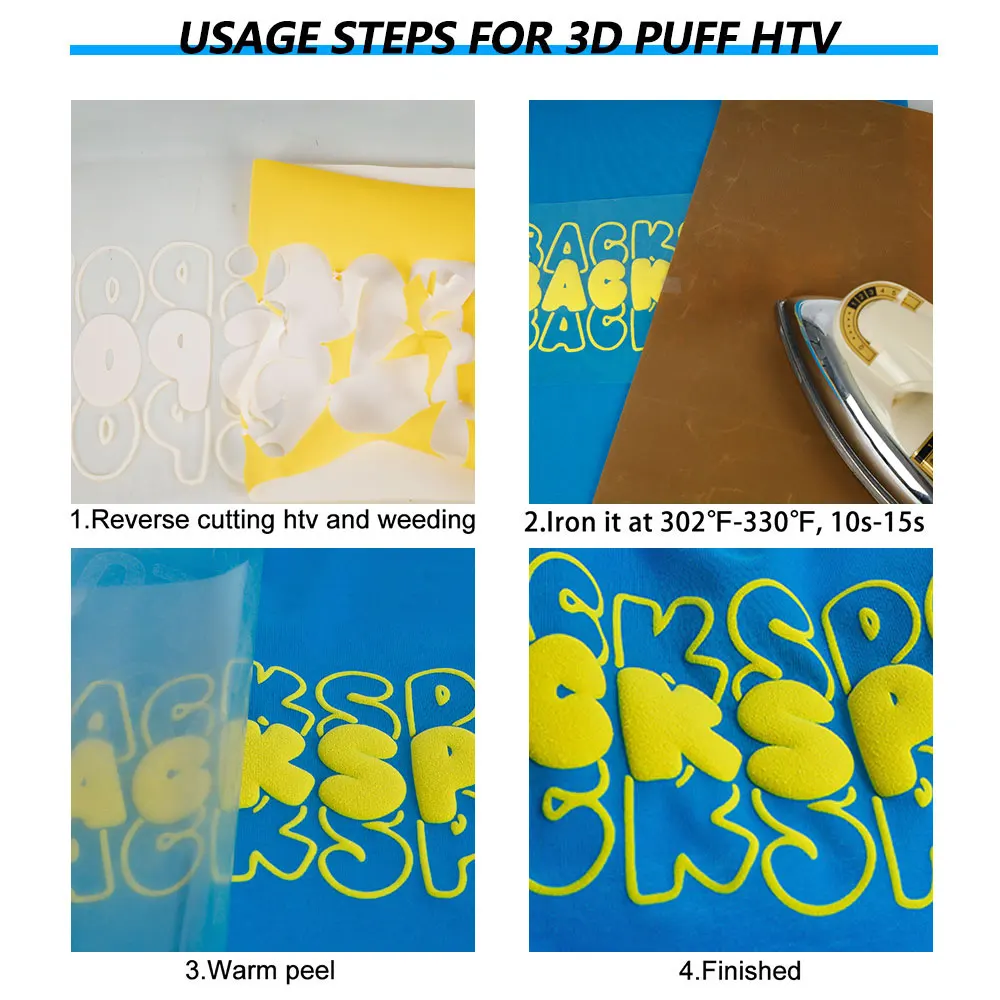 HTVRONT-Puff Heat Transfer Vinyl Roll, 3D Puff, DIY T-shirt Impressão  Craft, fácil de cortar, ferro em HTV Film, 10in, 6ft, 25 cm x 180cm -  AliExpress