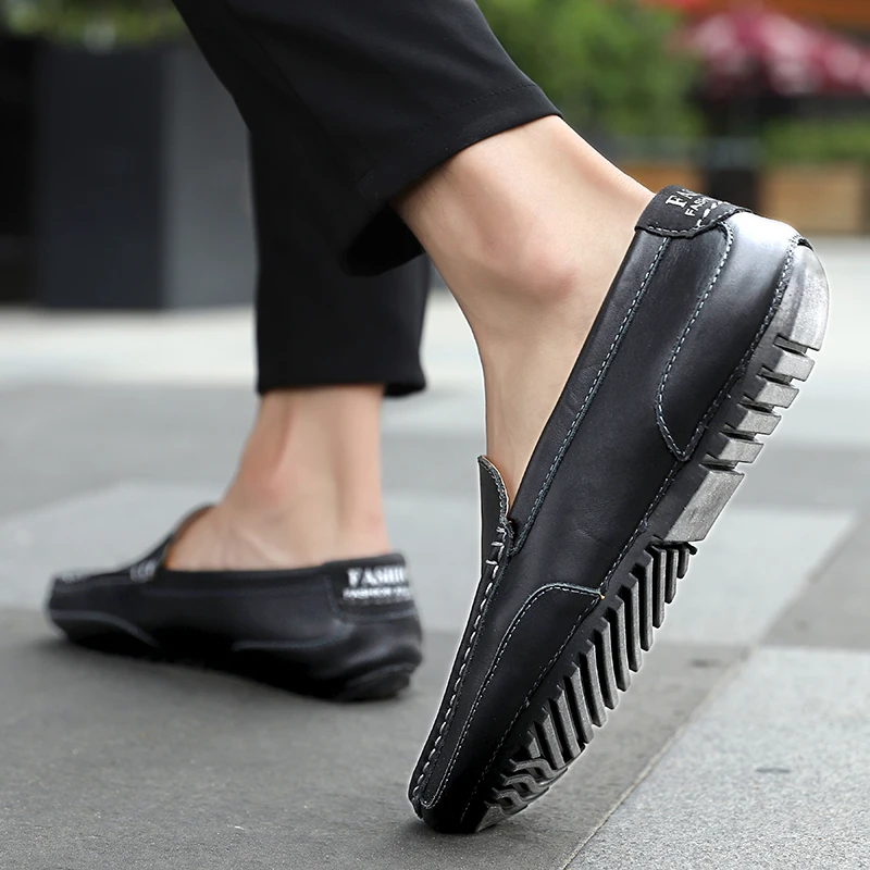 Men Loafers Shoes Comfortable Leather Luxury Trendy Casual Shoes Slip On Formal Moccasins Italian Sneakers Male Flats Plus Size