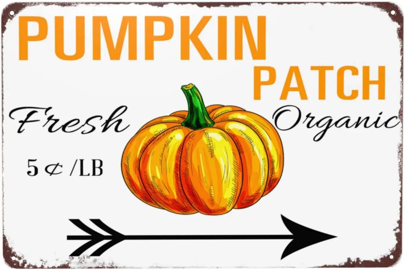 Pumpkin Patch Sign Vintage Metal Tin Signs Funny 5 Cent Fresh Organic Retro Kitchen Farm Signs Decorativo Country Iron