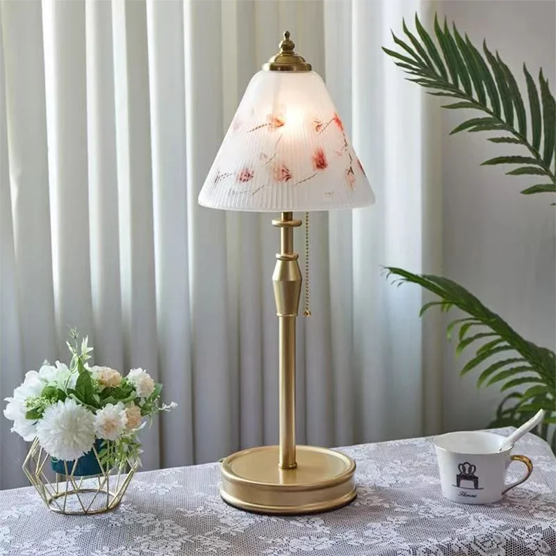 TYLA French Table Lamp American Retro Living Room Bedroom Villa European Creative Bedhead Desk Light