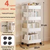 Mobile Storage Rack Kitchen Organizers Trolley Gap Rolling Toys Cart Living Room Snacks Shelf With Wheels Muti-Tier Bookshelf 6