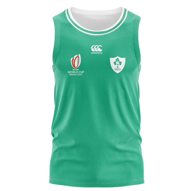 thumbnail image 1 of Camiseta de rugby de Irlanda 2025, camiseta de rugby de local y visitante, camiseta sin mangas, ropa deportiva de moda estadounidense, camiseta con estampado 3D para hombres y mujeres, 1 of 4