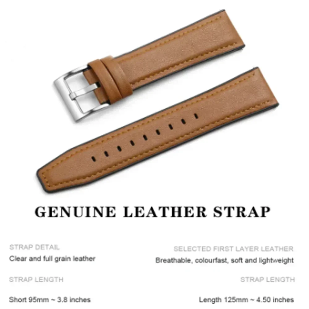 Premium Genuine Leather Smartwatch Strap - Elegant Replacement Band