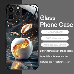 Fashionable Crystal Apple Shockproof Tempered Glass Phone Case - iPhone 13 Mini (PT - P1005T1)