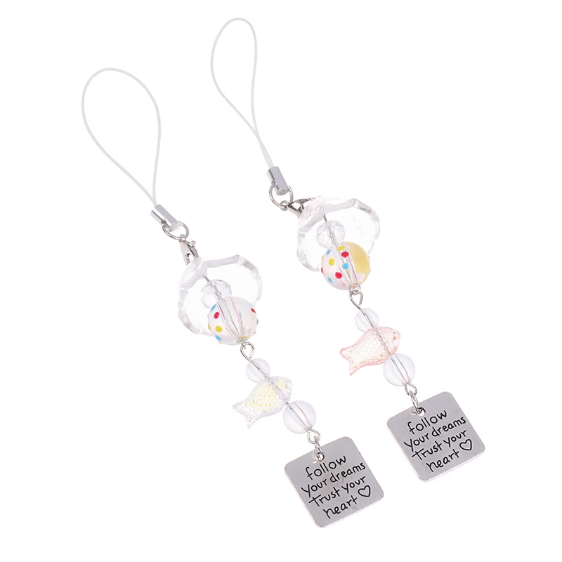 Transparenter Schlüsselanhänger, niedlicher Goldfisch, Windspiel, Anhänger, Schlüsselanhänger, Handy-Lanyard, Kawaii-Tasche, dekoratives Zubehör, Heimdekorationen – Detail 8