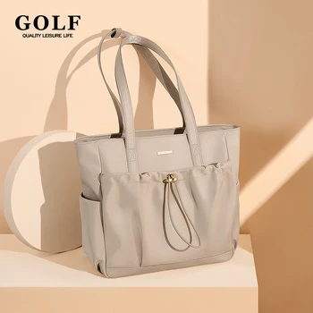 Borsa tote da golf da donna da lavoro Borse a tracolla grandi tote color kaki con tasche multiple Borsa da donna estetica per pendolari da ufficio