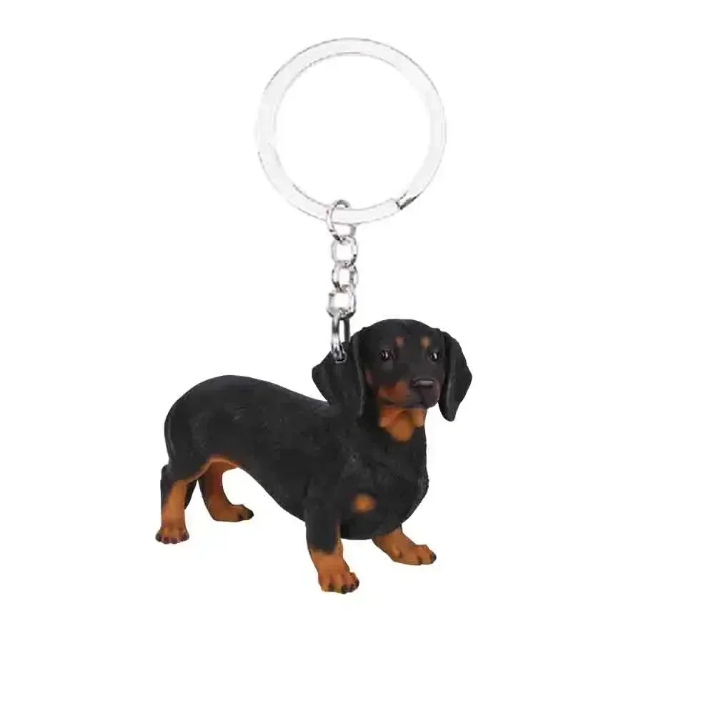 새로운 사랑 닥스훈트 개 동물 아크릴 열쇠 고리, 2D 플랫 키 체인, 남자 친구 선물, 여성 2024 