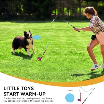 Dog Agility Equipments, Includes Flirt Pole Toy, 3 Flying Discs, 1 Agility Tunnel, 2 Jumps, 6 Weave Poles, Pause Box, Agility 6