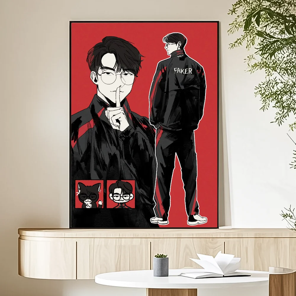 F-Faker LOLS SKT T1 2024 cartel de cinco campeones arte HD pared