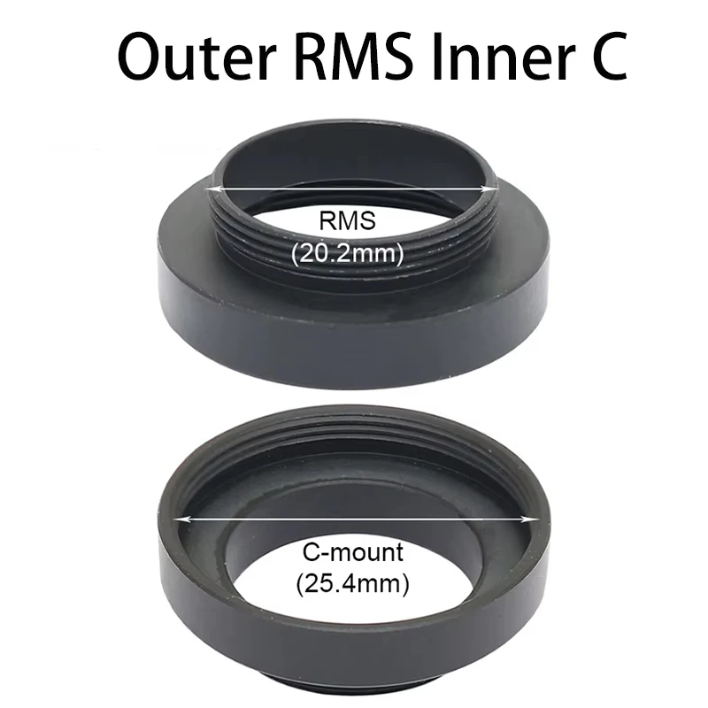 1pcs CS C-RMS/RMS-C CS Adapter Ring C to RMS Mounting Thread Ring Adapter All Metal RMS to C-mount for USB Camera Objective Len