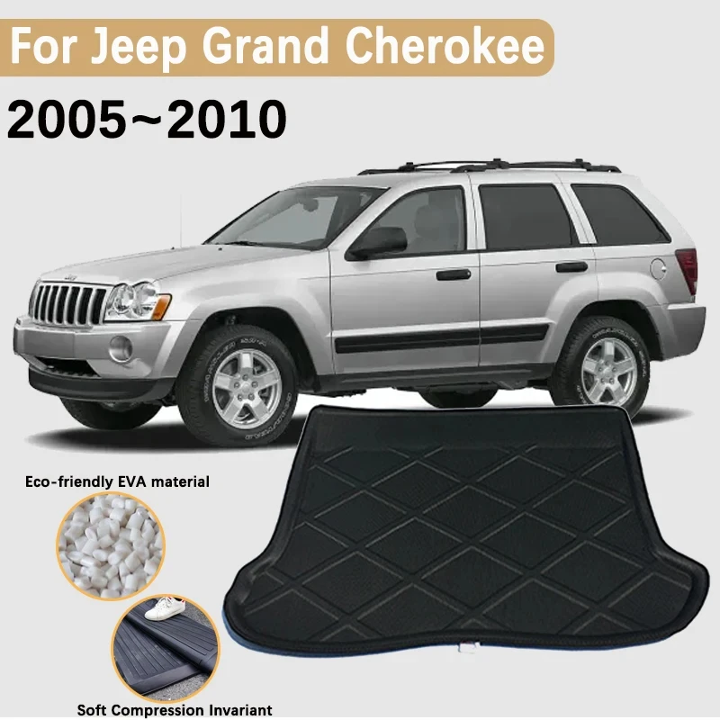 

Коврик для багажника автомобиля для Jeep Grand Cherokee 2005-2010, аксессуары MK3 WK, водонепроницаемый коврик для груза, 3D коврик для хранения из материала ЭВА