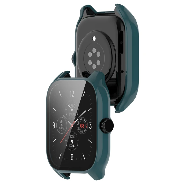 Funda protectora compatible con Amazfit GTS 4 Mini, protector de pantalla  de vidrio templado, cubierta completa para Amazfit GTS4 Mini Smartwatch