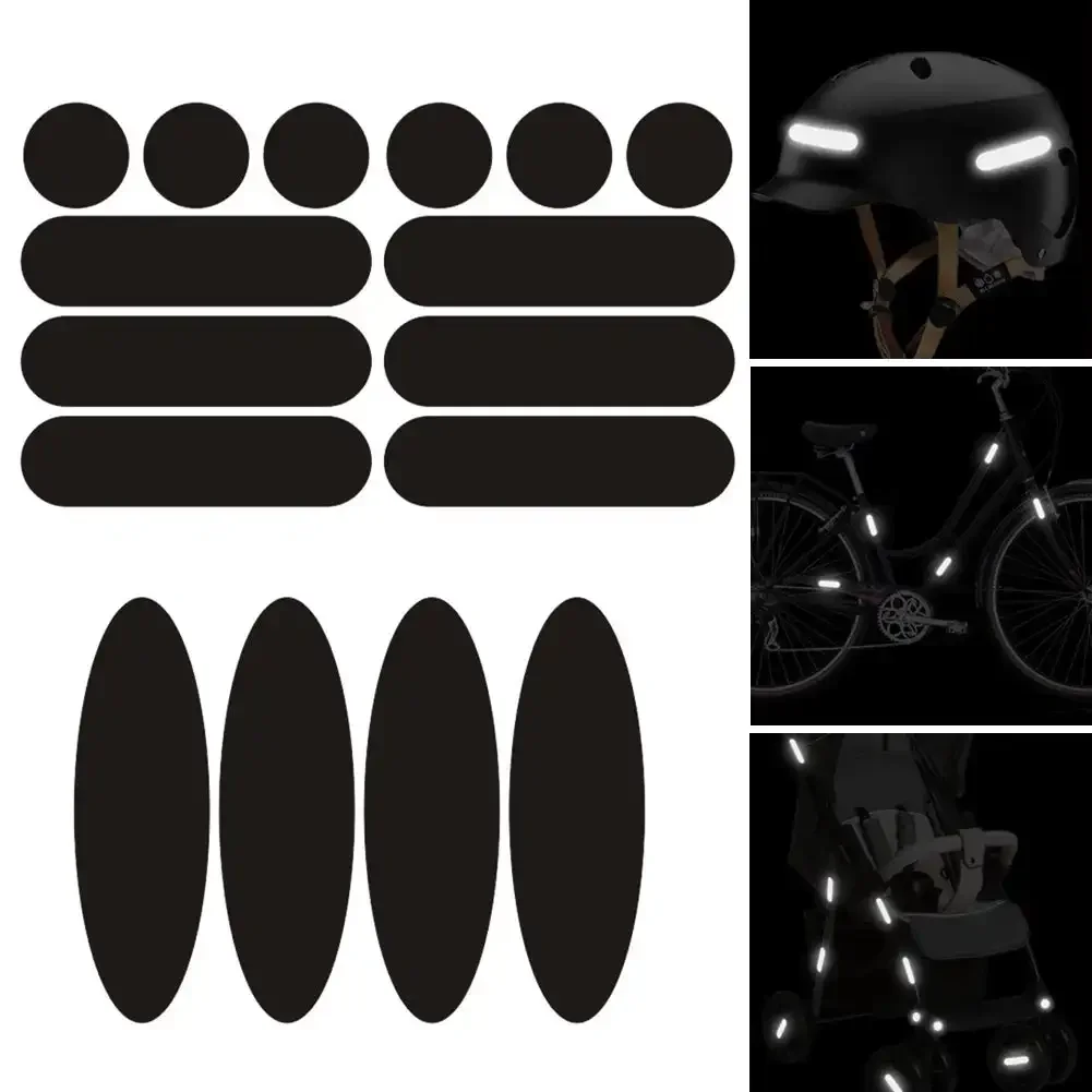 Motorcycle Helmets Invisible Black Reflective Stickers Simple And Effective Reflective Tape Circle and Oval For Helmets Bikes