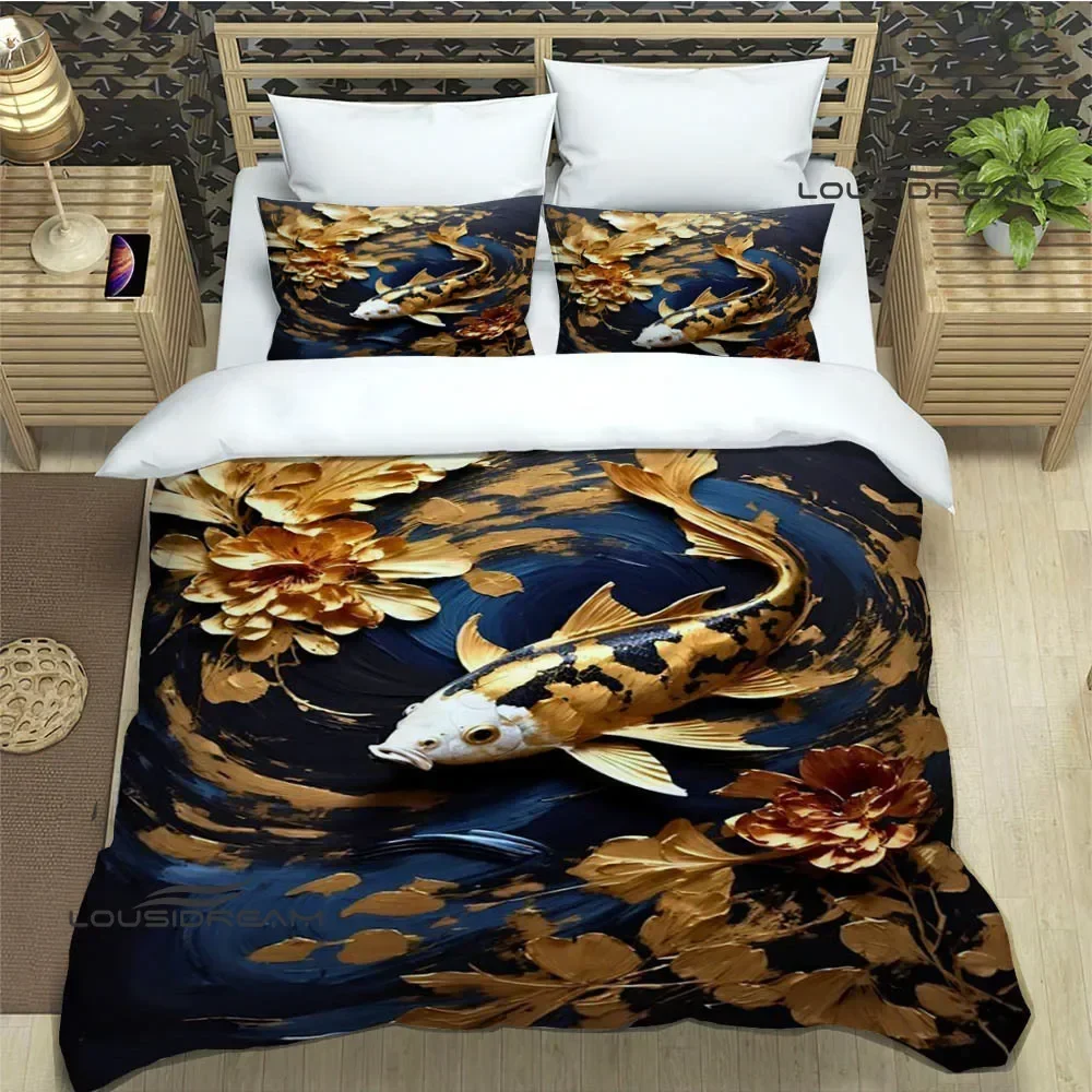 3D fish Cute printed Bedding Sets exquisite supplies set duvet cover bed comforter set bedding set luxury birthday gift 6