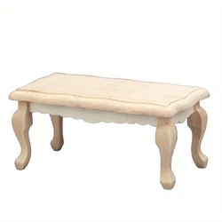 Miniature Dollhouse Coffee Table for Home Decor and Micro Landscapes (Wood)