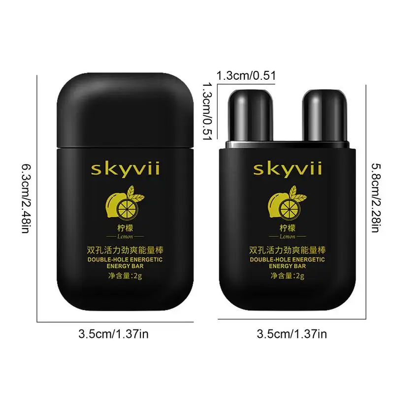 Nasal Inhaler Stick Energetic Stick Double-Hole Inhaling Tube Energy Inhaler With Cooling Sensation For Overtime Work Driving aromatherapy nasal inhaler