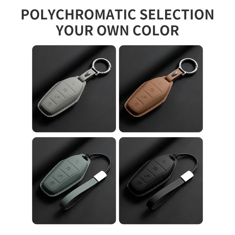 BYD Seal Song Qin Tang DM Dolphin Mini Atto 3 Han EV Key Accessories Original Car Color Leather Key Case Cover For key case,key case cover