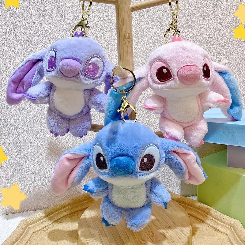 2Packs 10cm Lilo & Stitch Plush Toy Pendant Kawaii Stitch Angel Soft  Stuffed Doll Phone Backpack Keychain Children Birthday Gift 