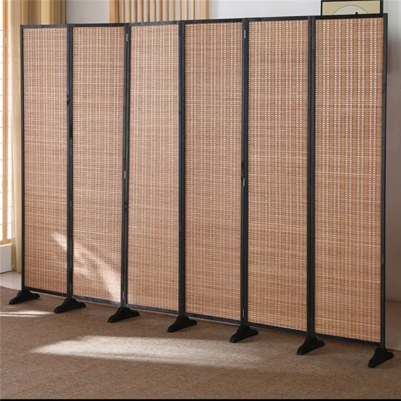 Simple 4/5/6 Panel Room Divider Folding Bamboo Screen, Movable Folding Partition Wall Separation Dividers Panels,For Hotel Home