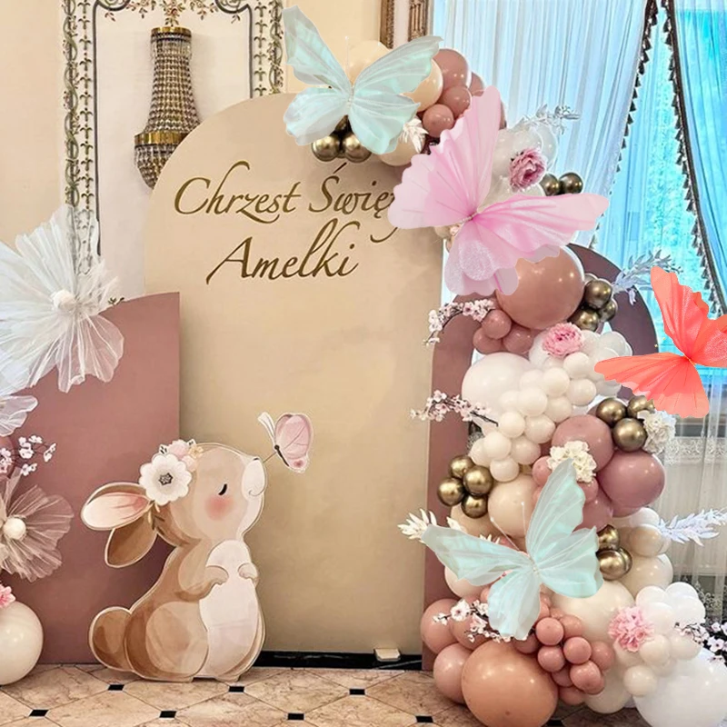 2/1pc 50cm Riesen simulation Schmetterlinge Hochzeit Schmetterling Thema Party Hintergrund Requisiten Kunst garn Schmetterling Baby party Dekor