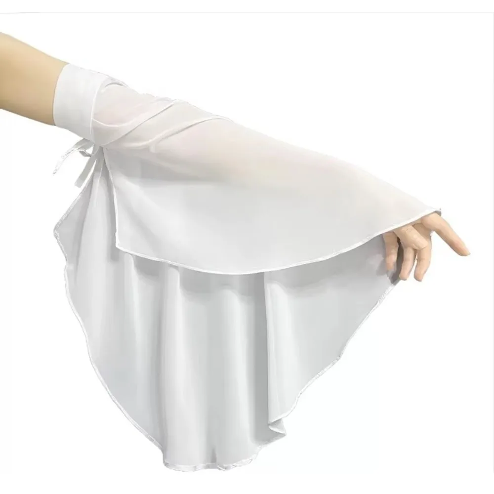 패션 선스크린 롱 튤 슬리브 얇은 시폰 시어 브라이덜 글러브 통기성 탈부착 슬리브 웨딩 파티