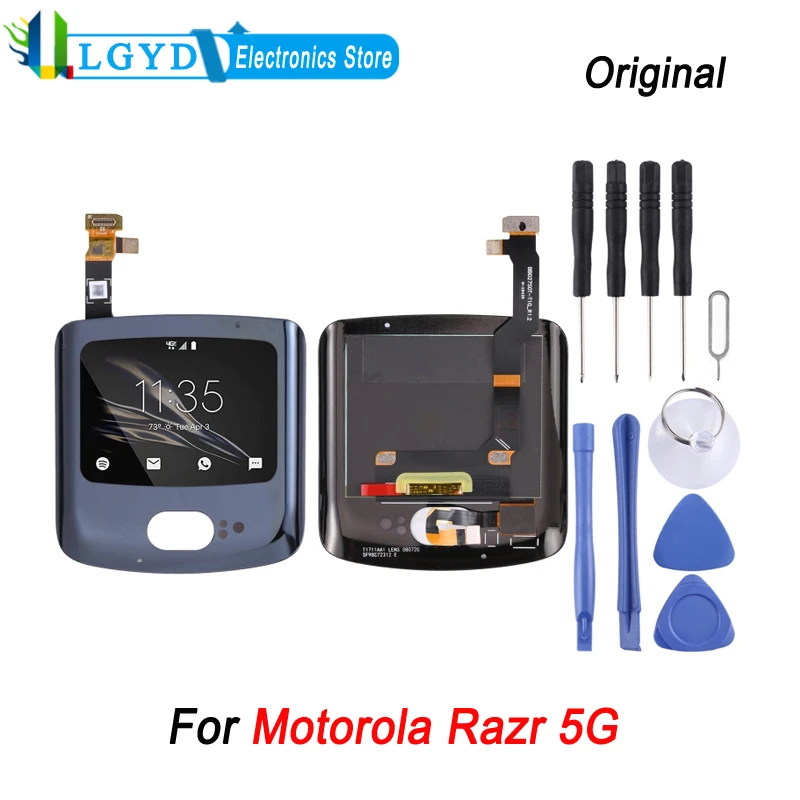 Original Secondary Lcd Screen And Digitizer Full Assembly For Motorola Razr 5G