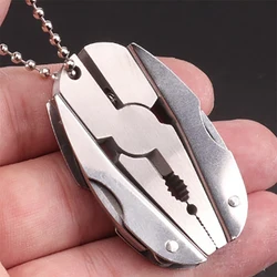 Compact Stainless Steel Multi - Tool Keychain with Pocket Folding Pliers for Outdoor and Everyday Use (1PCS)