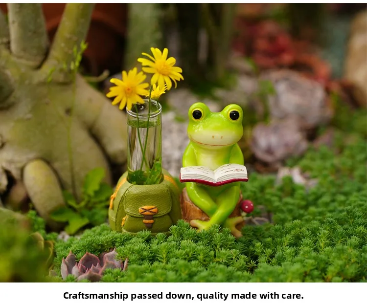 Creative F Book Reading Glass Vase Simulation Dry Flower Holder Cute Living Room Table Test Tube Flower Pot Decoration