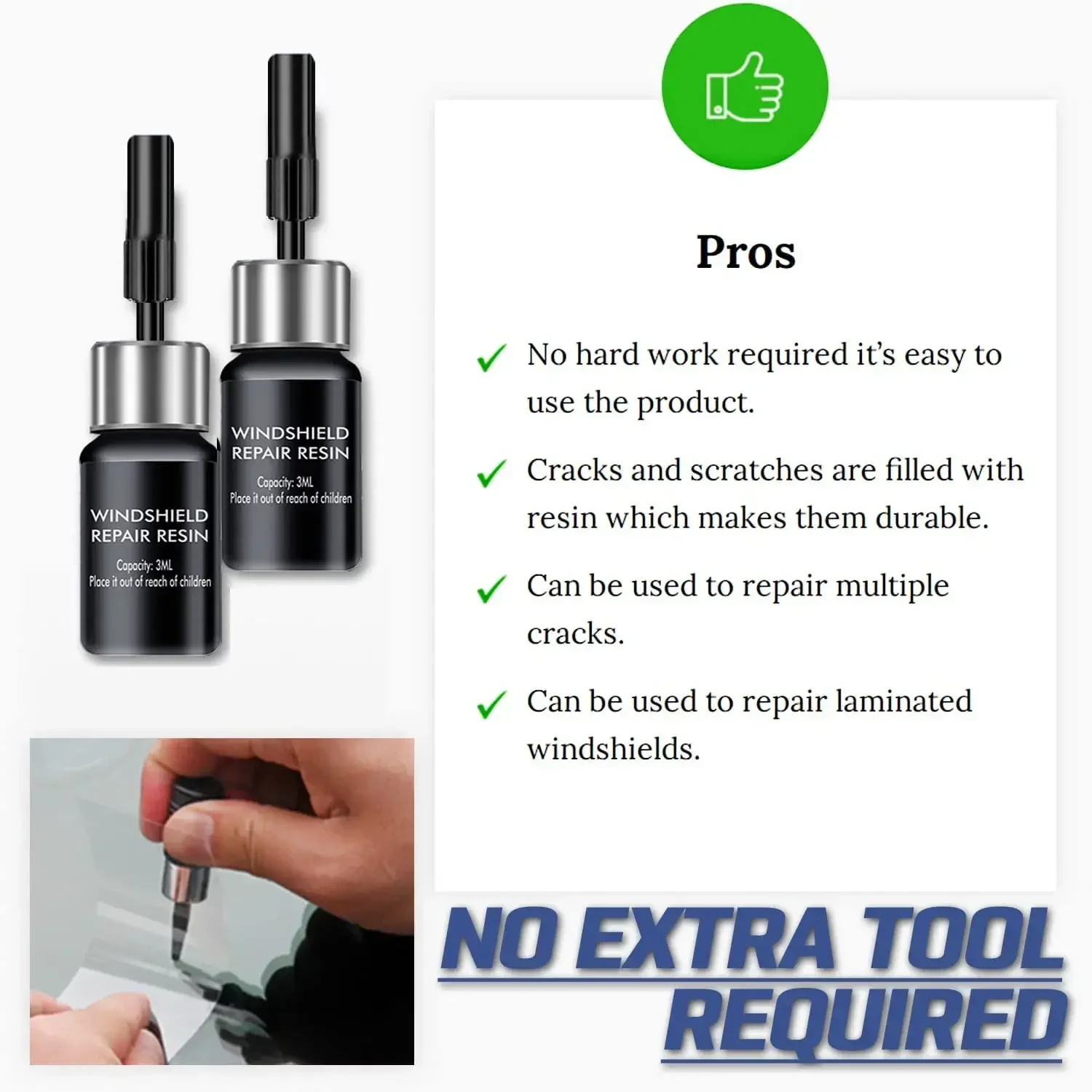 Windshield Repair Kit for Glass Automotive Glass DIY Windscreen Tool for Fixing Chips Cracks Star-Shaped Crack Nano Fluid Filler windshield repair kit