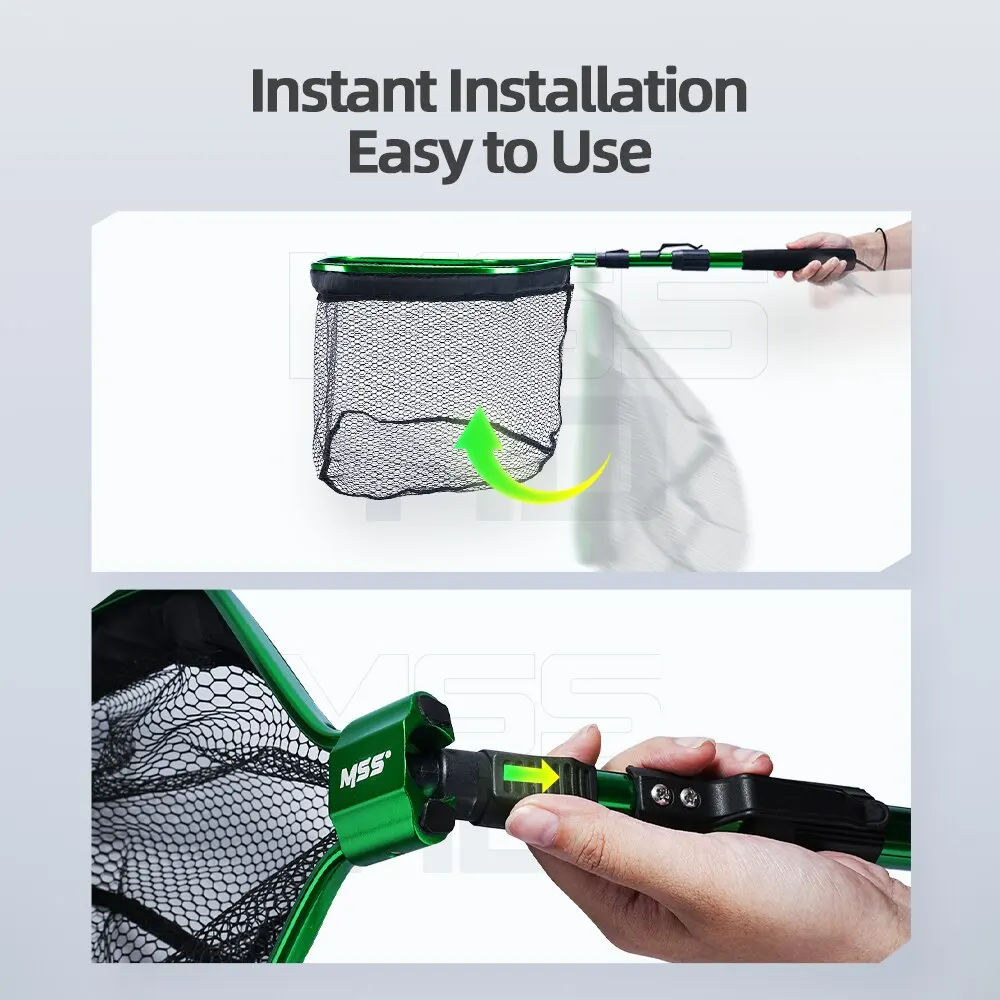 Fishing Net Portable Telescopic Landing Net Floating Nylon Material Fishing Mesh