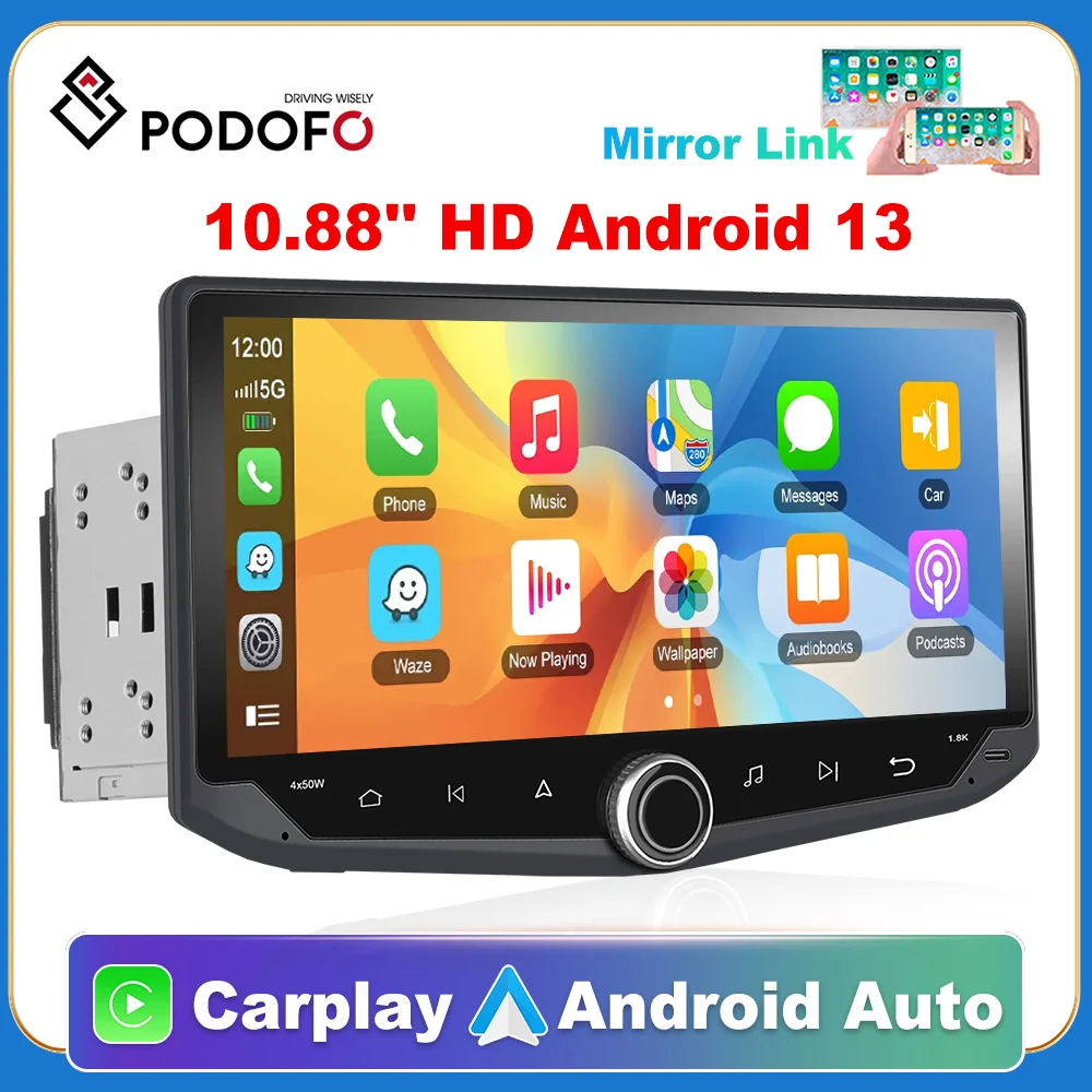 Podofo 2 Din 1 Din Gps Autoradio Autoradio Specchio Lettore Mp5 Per Auto Con Bluetooth Wifi Gps Navigazione Ricevitore Radio Fm