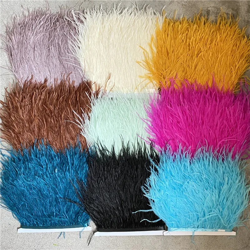 

10Yard High Quality Ostrich Feather Trim Fringe Feather Ribbon 10-15CM/4-6Inch Width Sewing Crafts Costumes Decoration