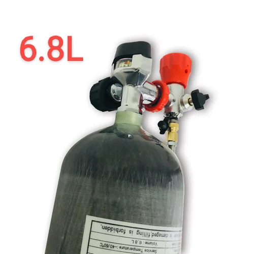 ACECARE CE 탄소 섬유 실린더, 게이지 밸브 및 충전 스테이션 스레드, 다이빙용 M18 * 1.5, 300bar 탱크, 6.8L 3